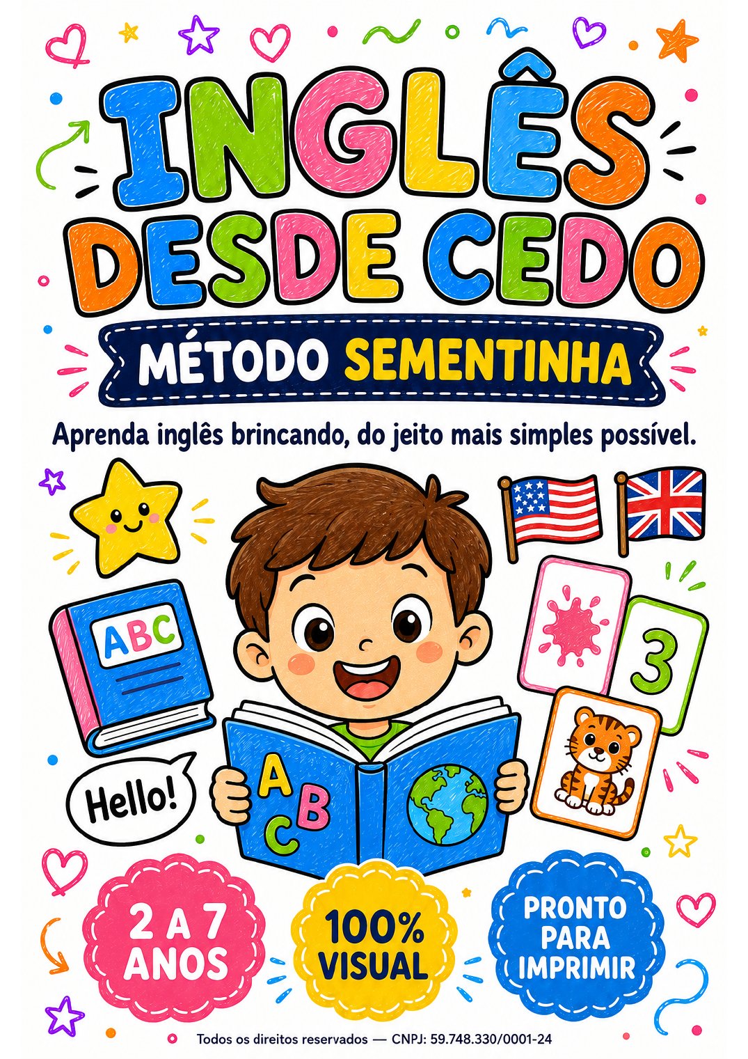 Capa do e-book Inglês Desde Cedo — Método Sementinha